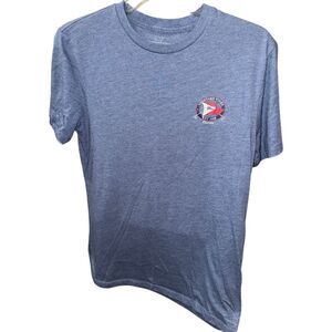 Vineyard Vines Men Fly Fishing Rod Graphic Pocket‎ Tee TShirt Blue FLAG size S